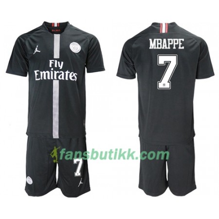 Fotballdrakt Paris Saint Germain Mbappe 7 Jodan Svart Barn Tredjetrøye 2018-2019 Kortermet